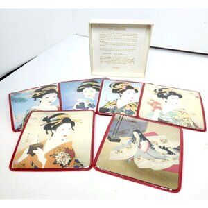 6 VINTAGE ASAHI GEISHA COASTERS